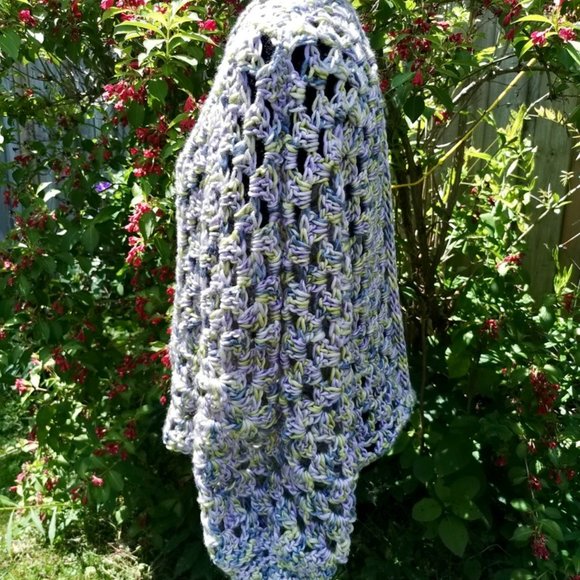 Lavender Fields Crop Coat, Granny Square Hexagon Cardigan, Crochet Jacket - Picture 8 of 12